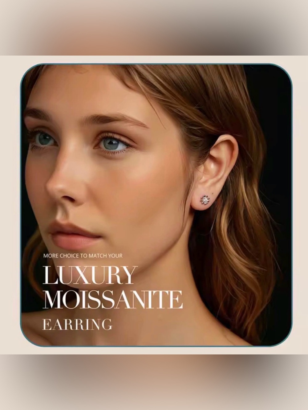 Sterling Silver Daisy Earrings with Clear Moissanite - White Silver